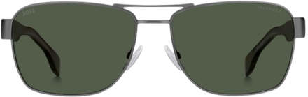 Hugo Boss Matte Ruthenium Dark Havana Legs Groene Zonnebril met Glazen Bruin
