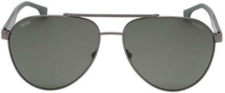 Hugo Boss Matte zonnebril heren (Donker Ruthenium) Donkergroen