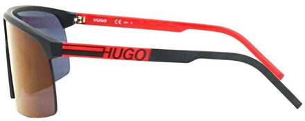 Hugo Boss Matte zonnebril heren (Zwart/Rood) - maat