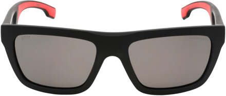 Hugo Boss Matte Zwarte Grijze Zonnebril met Gepolariseerde Lens - One Size