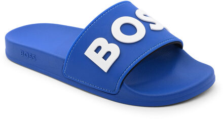 Hugo Boss Men's Boss Kirk Sliders in Blue - maat Blauw
