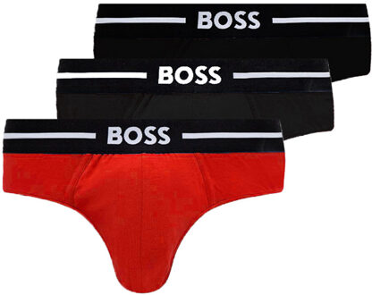 Hugo Boss mini slips Bold 3 pack rood-zwart - XL