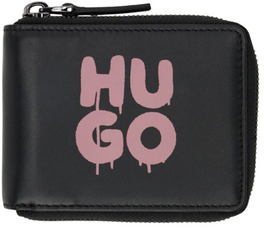 Hugo Boss Niko Logo Ritsportemonnee Hugo Boss , Black , Heren - ONE Size