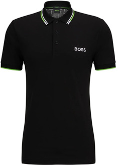 Hugo Boss Originele Regular Fit Polo met Contrastlogo Hugo Boss , Black , Heren - 2Xl,M,S