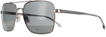 Hugo Boss Piloten Mannen Matte Ruthenium Grijs Polarisated Boss 1045/S Zilver
