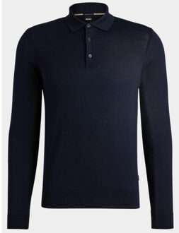 Hugo Boss Polo lange mouw lancione 10243919 01 50476355/404 Blauw