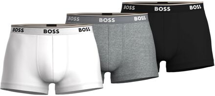 Hugo Boss Power Trunk Boxershorts Heren (3-pack) wit - grijs - zwart - XL