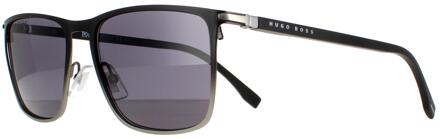 Hugo Boss Rechthoek Mannen Zwart Ruthenium en Dark Grijs Grijs Boss 1004/S - maat