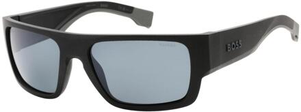 Hugo Boss Rechthoekige zonnebril heren (Mat zwart/grijs) - One Size