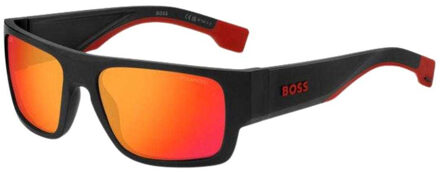 Hugo Boss Rechthoekige zonnebril (Zwart/Oranje) - One Size