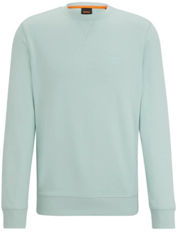 Hugo Boss Relaxed-fit sweatshirt met logopatch Hugo Boss , Blue , Heren - XL