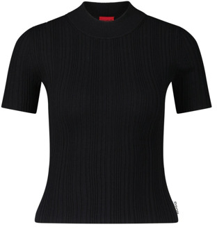 Hugo Boss Rib T-shirt Sarpharim Hugo Boss , Black , Dames - L,M,S,Xs