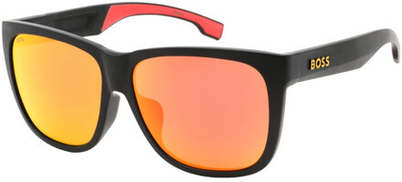 Hugo Boss rode meerlaagse lens zwarte zonnebril