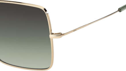 Hugo Boss Rose Gold Metalen Montuur Grijs Groene Glazen Zonnebril - maat Roségoud