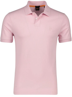Hugo Boss Roze Polo Shirt met korte mouwen Hugo Boss , Pink , Heren - 2Xl,Xl,L,M,S,4Xl,5Xl,3Xl