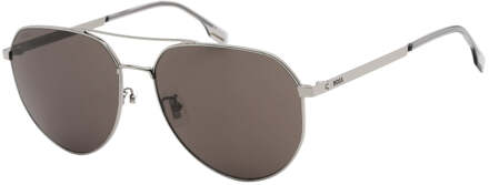 Hugo Boss Ruthenium Frame Grijze Lens Zonnebril - maat Grijs