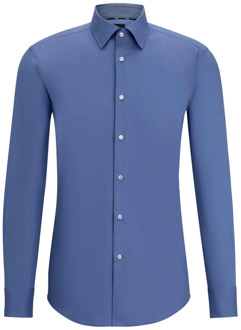 Hugo Boss Slim Fit Katoenen Stretch Overhemd - Blauw Hugo Boss , Blue , Heren - 2Xl,Xl,M,3Xl