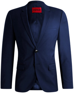 Hugo Boss Slim Fit Wollen Blazer Hugo Boss , Blue , Heren - L,M,3Xl