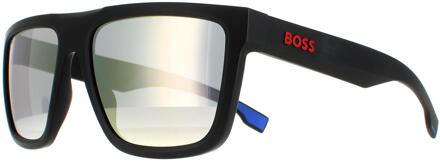 Hugo Boss Square Mannen mat zwart blauw extra witte zilveren spiegelbaas 1451/s - maat