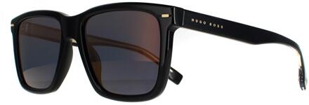 Hugo Boss Square Mens Black Brown Gold Mirrored Boss 1317/S - maat Zwart