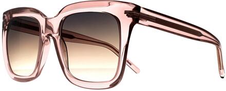 Hugo Boss Square Womens Transparant Rose Grijs Bruin Kleurverloop BOSS 1656/S Roze