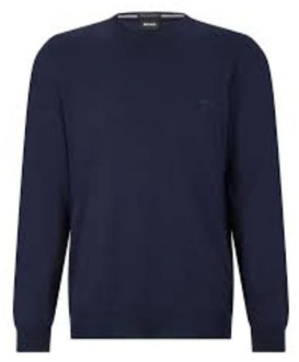 Hugo Boss Stijlvolle Crewneck Sweater Upgrade Hugo Boss , Blue , Heren - M,S