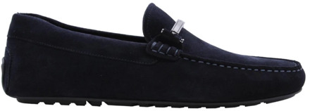 Hugo Boss Stijlvolle Mocassin Loafers voor Mannen Hugo Boss , Blue , Heren - 44 Eu,42 EU