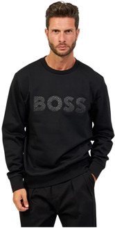 Hugo Boss Sweaters Zwart Hugo Boss , Black , Heren - S