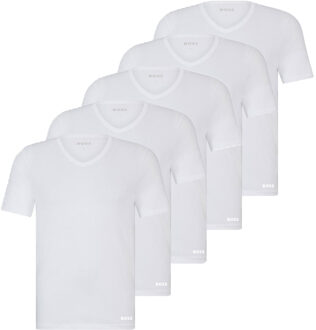 Hugo Boss T-shirts Authentic V-hals 5-Pack Wit - L