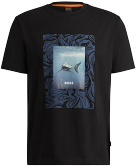 Hugo Boss Tee-Tucan Katoenen T-shirt Hugo Boss , Black , Heren - 2Xl,Xl,L,M,3Xl