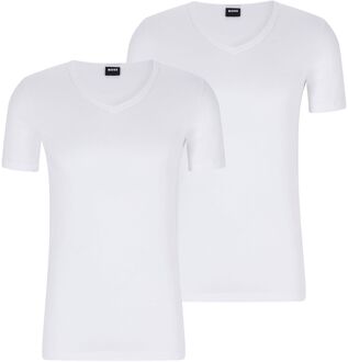 Hugo Boss V-shirt modern slim fit 2-pack wit - XXL