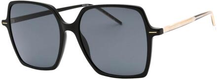 Hugo Boss Vierkante zonnebril heren (Zwart/Goud/Grijs) Zwart/Donkergrijs - One Size