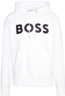 Hugo Boss Witte Katoenen Hoodie met Logo Hugo Boss , White , Heren - L,M,S,Xs
