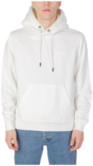 Hugo Boss Witte katoenen hoodie voor heren Hugo Boss , White , Heren - 2Xl,Xl,L,S