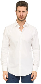 Hugo Boss Witte Katoenen Klassieke Overhemd Slim Fit Hugo Boss , White , Heren - Xl,L,M,S