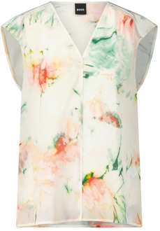 Hugo Boss Zijden blouse Binadi met haakdetails Hugo Boss , Multicolor , Dames - Xl,L,M,S,Xs