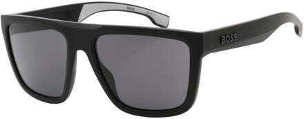 Hugo Boss zonnebril met grijze glazen en zwarte en grijze details Grijs