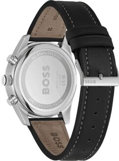 Hugo Boss Zwart Leren Dress Horloge - maat