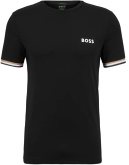 Hugo Boss Zwart T-Shirt met Zwarte Achterband Hugo Boss , Black , Heren - Xl,L,M,S