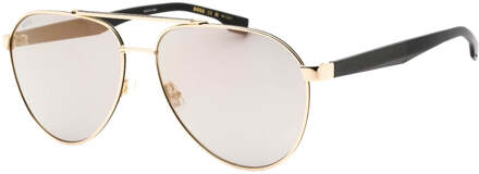 Hugo Boss zwarte benen gouden zonnebril - One Size