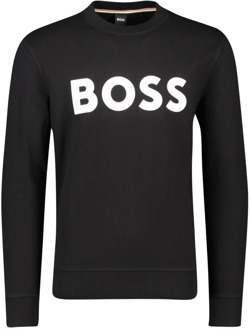 Hugo Boss Zwarte Geprinte Ronde Hals Sweater Hugo Boss , Black , Heren - Xl,L,M