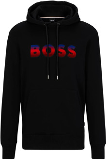 Hugo Boss Zwarte hoodie met centraal logo Hugo Boss , Black , Heren - M,S