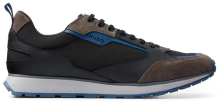 Hugo Boss Zwarte Runner Sneakers Hugo Boss , Black , Heren - 44 EU