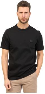 Hugo Boss Zwarte T-shirt met relaxed fit en logo patch Hugo Boss , Black , Heren - 2Xl,Xl,L,M,S,6Xl