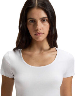 HUGO Dames/Dames Effen Stretch T-shirt (Set van 2) (Wit)