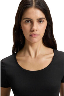 HUGO Dames/Dames Effen Stretch T-shirt (Set van 2) (Zwart) - maat