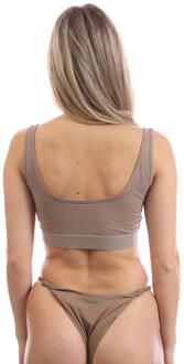 HUGO Dames/Dames Logo Label Bralette (Bruin) - XL