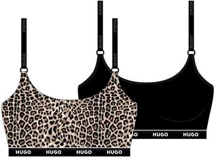 HUGO Dames Hugo 2-pack Bralettes in Multi kleur Veelkleurig