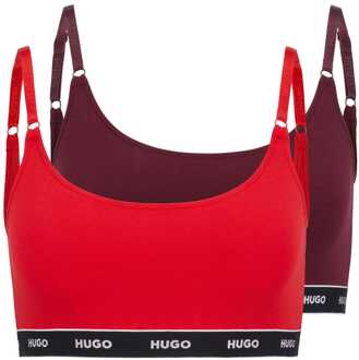 HUGO Dames Hugo 2-pack Bralettes in Rood