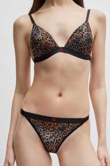 HUGO Dames Hugo Animal-Print String in Multi kleur Veelkleurig